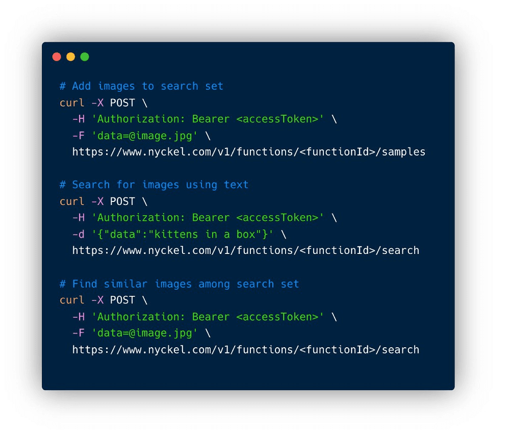 Image search API