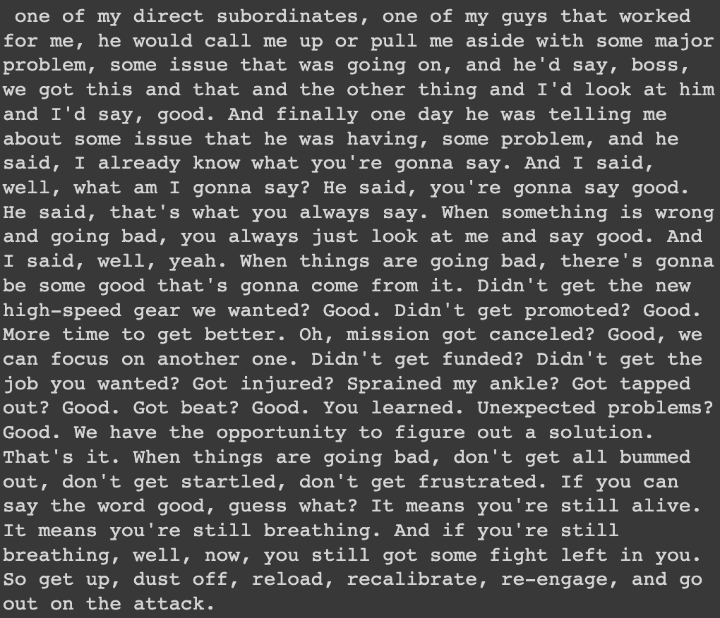 Transcription of the first audio in the document