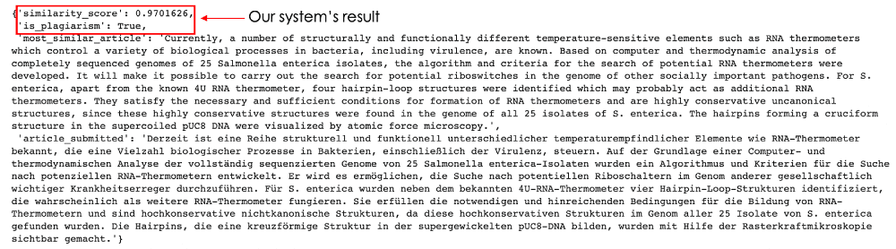 German article similarity score