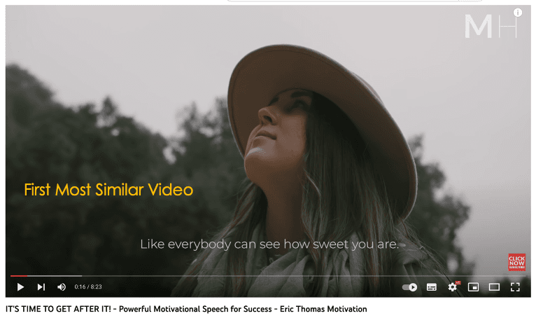 First Most Similar Video with similarity Score = 86.9%